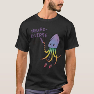 Neurodiversity Squid Sticker T Shirt