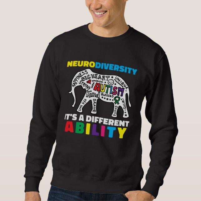 Neurodiversity Symbol Ability Autism Creature Men  Lång Ärmad Tröja (Framsida)