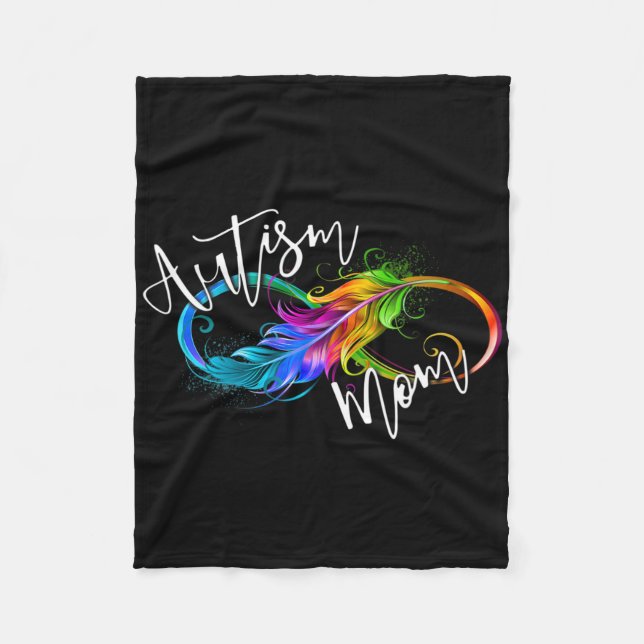 Neurodiversity Symbol Rainbow Infinity Autism Mamm Fleecefilt (Framsidan)