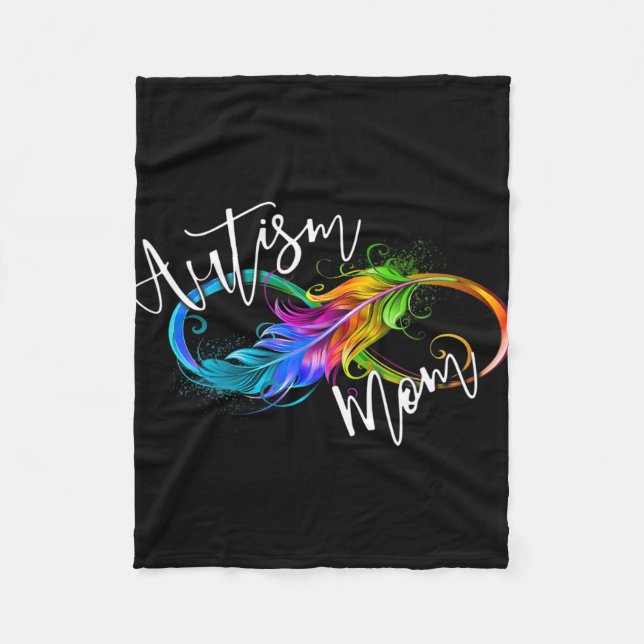 Neurodiversity Symbol Rainbow Infinity Autism Mamm Fleecefilt (Framsidan)