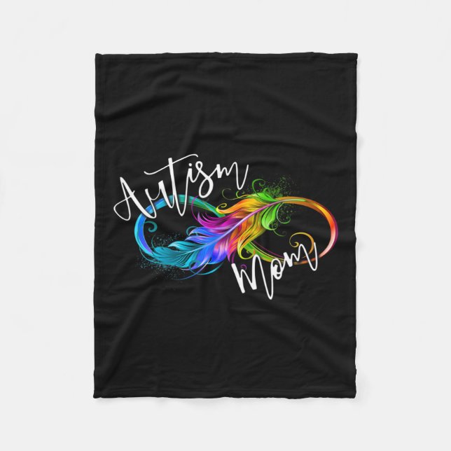 Neurodiversity Symbol Rainbow Infinity Autism Mamm Fleecefilt (Framsidan)