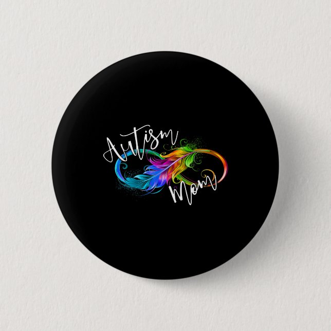 Neurodiversity Symbol Rainbow Infinity Autism Mamm Knapp (Framsida)