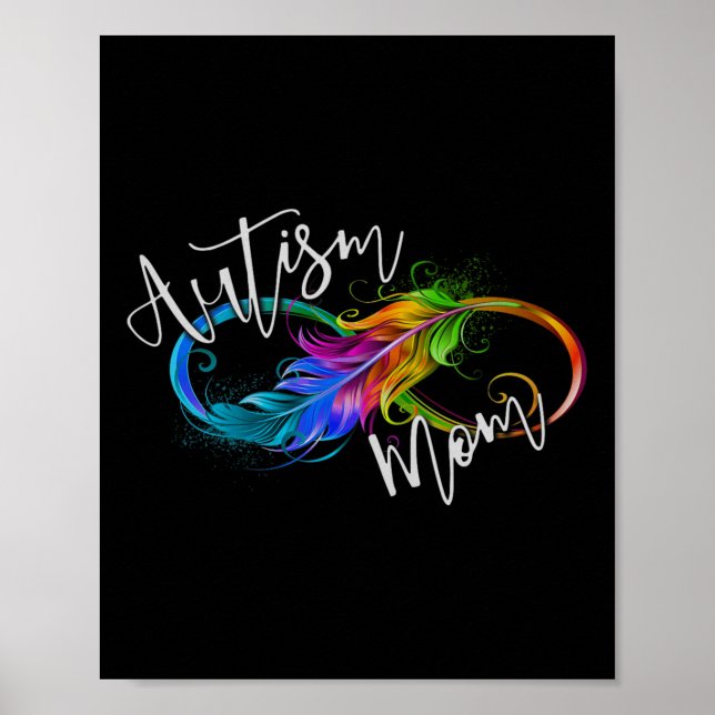 Neurodiversity Symbol Rainbow Infinity Autism Mamm Poster (Framsidan)