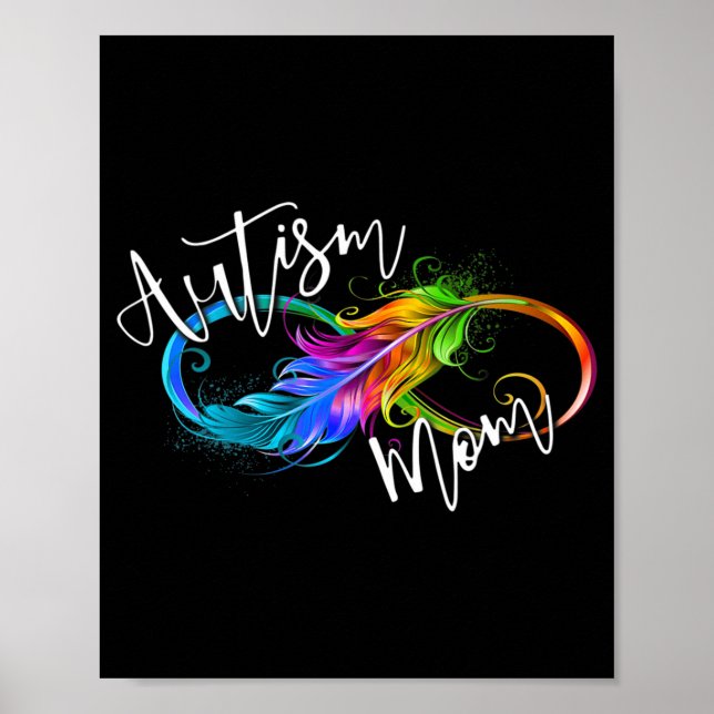 Neurodiversity Symbol Rainbow Infinity Autism Mamm Poster (Framsidan)