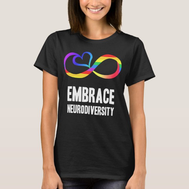 Neurodiversity Symbol Rainbow Infinity Autism Mamm T Shirt (Framsida)