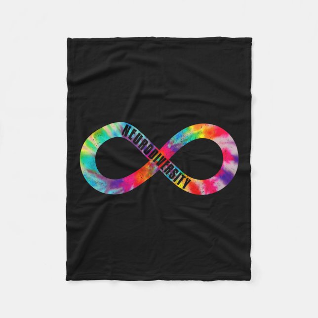 Neurodiversity Tie Dye Infinity Sign Autism Awaren Fleecefilt (Framsidan)