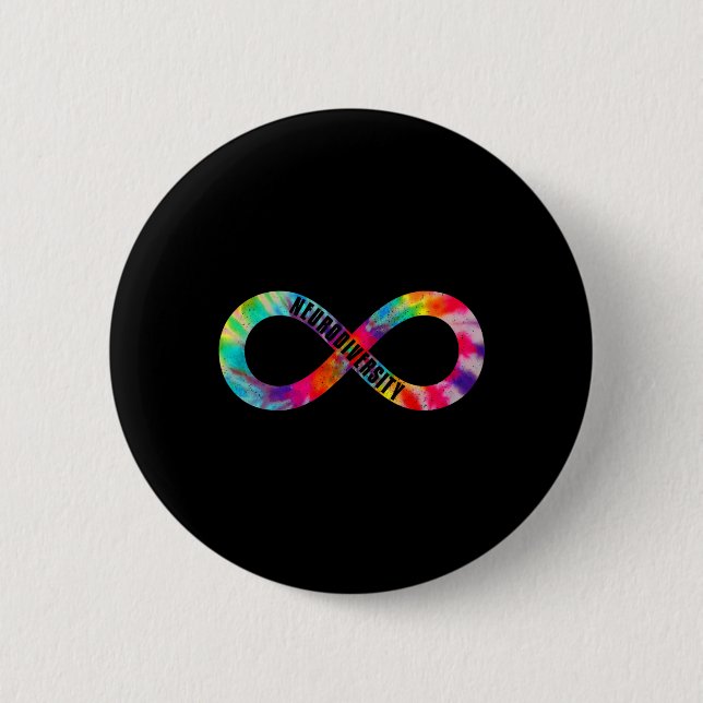 Neurodiversity Tie Dye Infinity Sign Autism Awaren Knapp (Framsida)