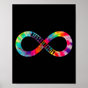 Neurodiversity Tie Dye Infinity Sign Autism Awaren Poster