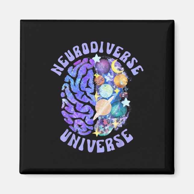 Neurodiversity Universe Neurodiversity Brain Adhd  Magnet (Framsidan)