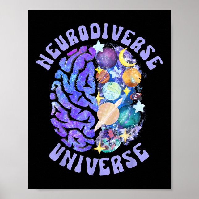 Neurodiversity Universe Neurodiversity Brain Adhd  Poster (Framsidan)