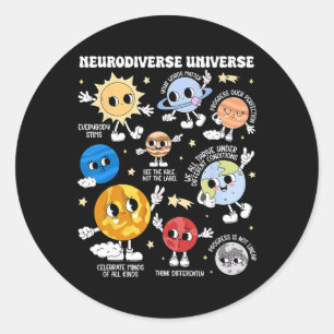 Neurodiversity Universe Planet Autism Awareness Su Runt Klistermärke