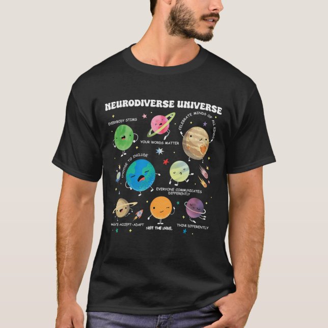 Neurodiversity Universe Planet Autism Awareness Su T Shirt (Framsida)