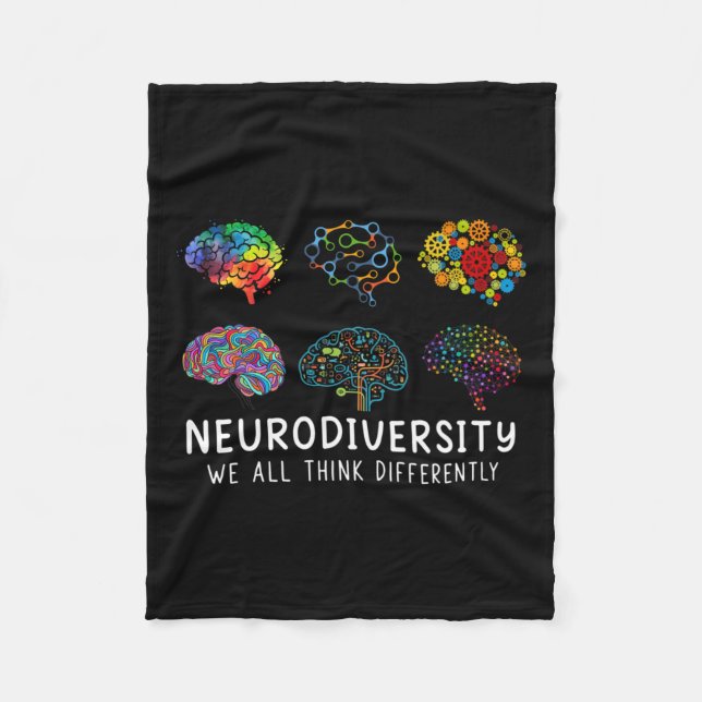 Neurodiversity we all Tänka Differentiate Brain Au Fleecefilt (Framsidan)