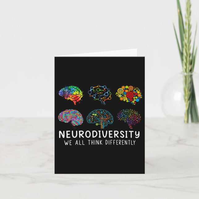 Neurodiversity we all Tänka Differentiate Brain Au Kort (Framsida)