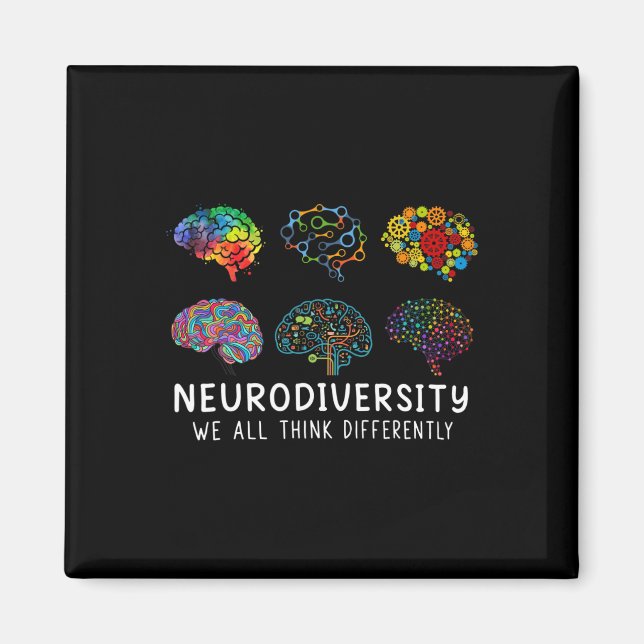 Neurodiversity we all Tänka Differentiate Brain Au Magnet (Framsidan)