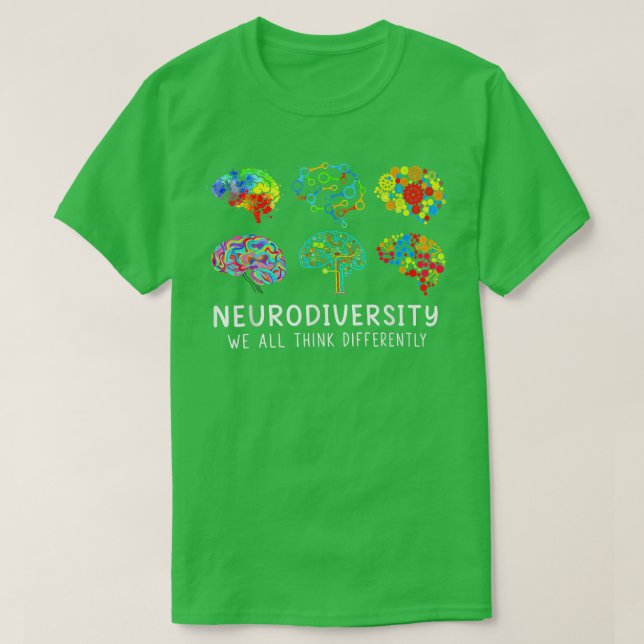 Neurodiversity we All Tänka Differentime Autism Aw T Shirt (Design framsida)