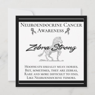 Neuroendocrine Cancer Awareness Zebra Strong Anteckningskort