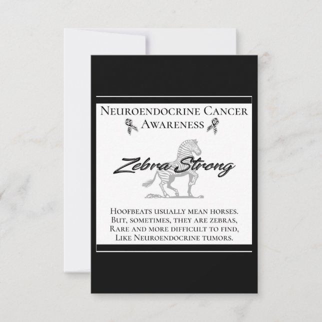 Neuroendocrine Cancer Awareness Zebra Strong Anteckningskort (Framsida)