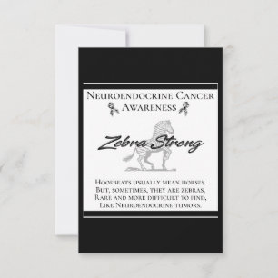 Neuroendocrine Cancer Awareness Zebra Strong Anteckningskort
