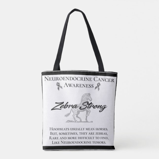 Neuroendocrine Cancer Awareness Zebra Strong Tygkasse (Baksida)