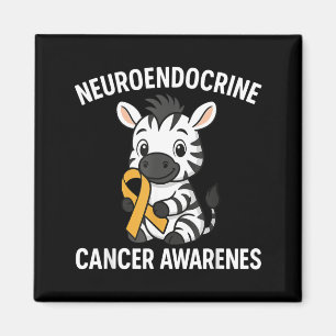 Neuroendokrin cancermedvetenhet Zebra Band Hjarta Magnet