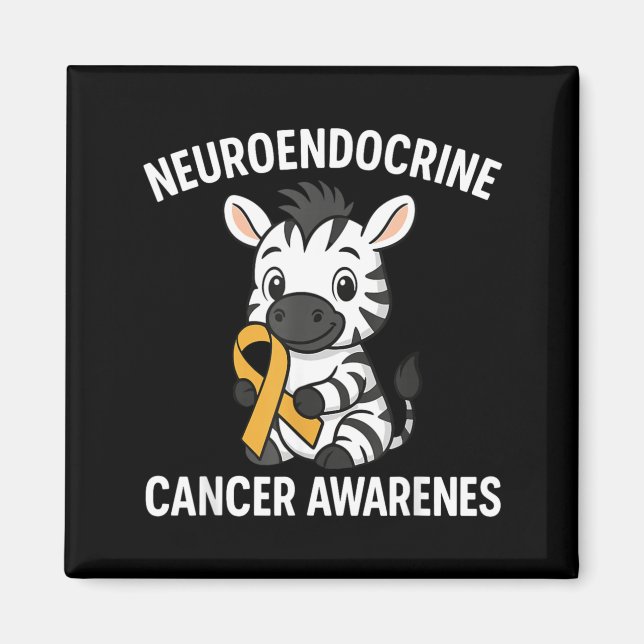 Neuroendokrin cancermedvetenhet Zebra Band Hjarta Magnet (Framsidan)