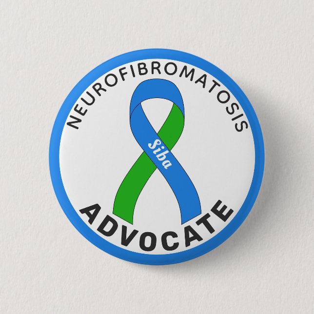 Neurofibromatos Advocate Ribbon White Button Knapp (Framsida)