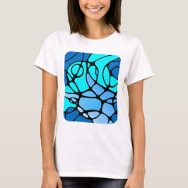 Neurografik blau modernes abstraktes Design T Shirt