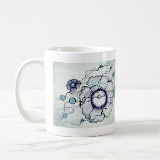 Neurografisk Abstrakt Konst Blomma | Bläck Linjete Kaffemugg