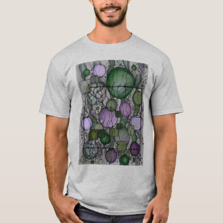 Neurografisk konst T-shirt Grön Violett Abstrakt S