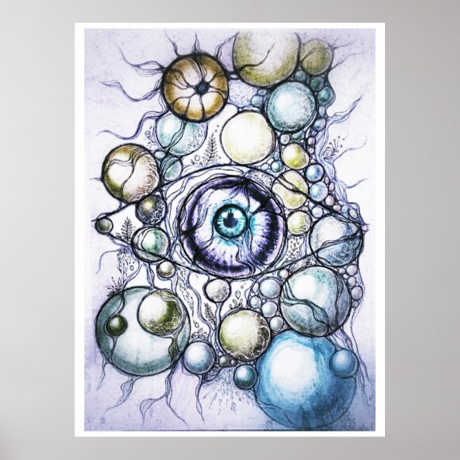 Neurografisk Ögonuppfattning Abstrakt Poster (Framsidan)