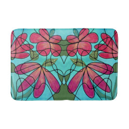 NEUROGRAFISKA VÅR BLOMMOR VATTENFÄRGER BADRUMSMATTA