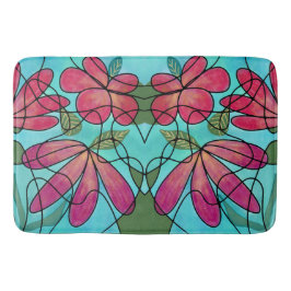 NEUROGRAFISKA VÅR BLOMMOR VATTENFÄRGER BADRUMSMATTA