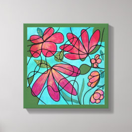 NEUROGRAFISKA VÅR BLOMMOR VATTENFÄRGER CANVASTRYCK