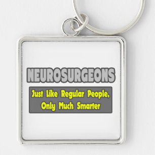 Neurokirurger ... Smartare Fyrkantig Silverfärgad Nyckelring