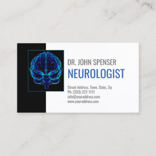 Neurolog Blue Brains Medicinskt Affärskort Visitkort