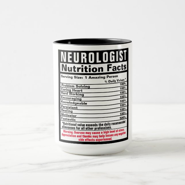 Neurolog Doktor Funny Nutrional Facts Mugg (Center)