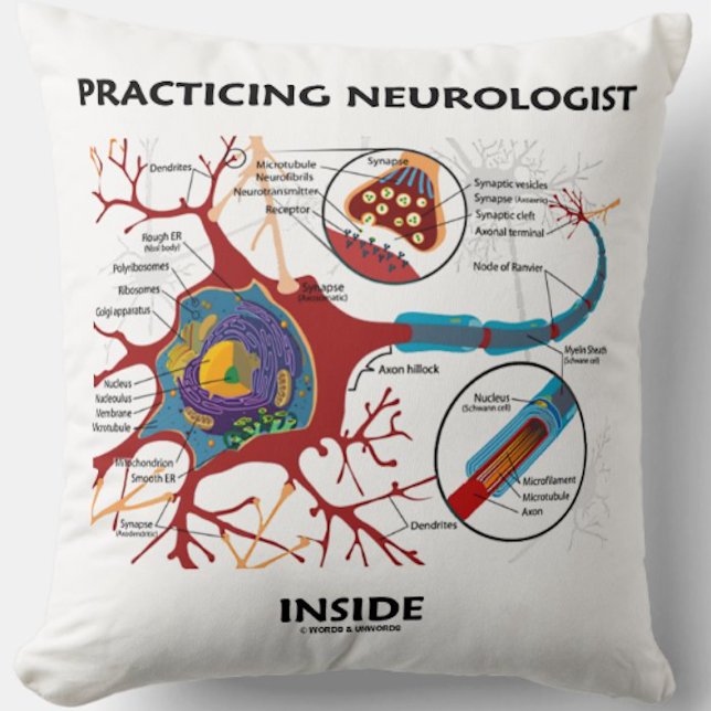 Neurolog Inside Neuron Synapse Kudde (Neurologists will enjoy this throw pillow featuring a neuron/synapse + the medical saying)