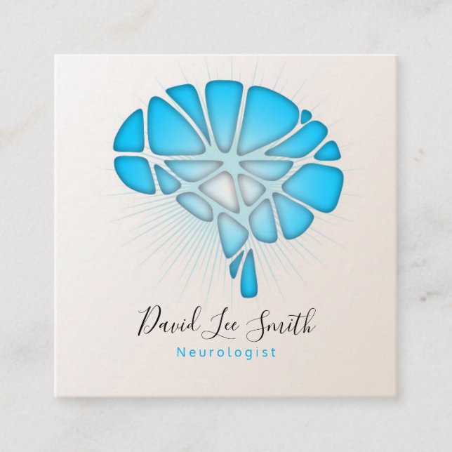 neurolog / psykolog fyrkantigt visitkort (Framsida)