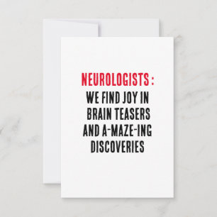 Neurologer: Vi hittar glädje i hjärnlärare och Tack Kort