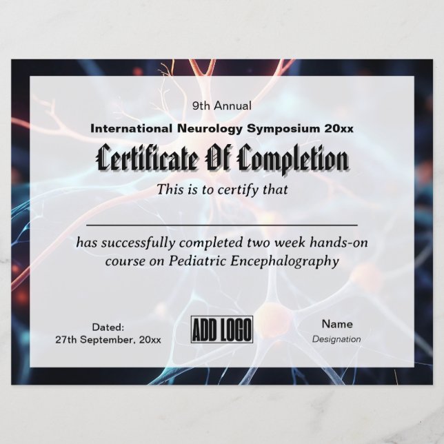 Neurologi Neurokirurgi Konferens Certifikat (Framsida)