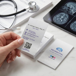 Neurologi Terapi Företag Minimalistisk Silver Visitkort
