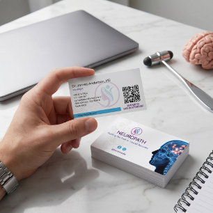 Neurologi Terapi Företag Minimalistisk Vit Visitkort