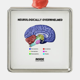 Neurologically förkrossad insida (hjärnhumorn) julgransprydnad metall