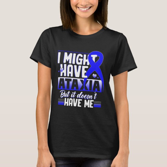 Neurologisk signatur Hemiataxia Blue Ribbon Neurol T Shirt (Framsida)