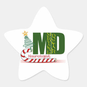 NEUROLOGIST GOD JUL NEUROLOGY STJÄRNFORMAT KLISTERMÄRKE