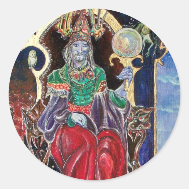 NEUROMANCER, blå röd Runt Klistermärke (Framsida)