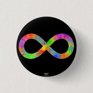 Neuromvandling Regnbåge Lemniscate/ Infinity Symb Knapp