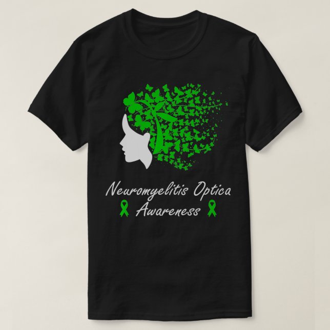 Neuromyelitis Optica Awareness Women Butterflies T Shirt (Design framsida)