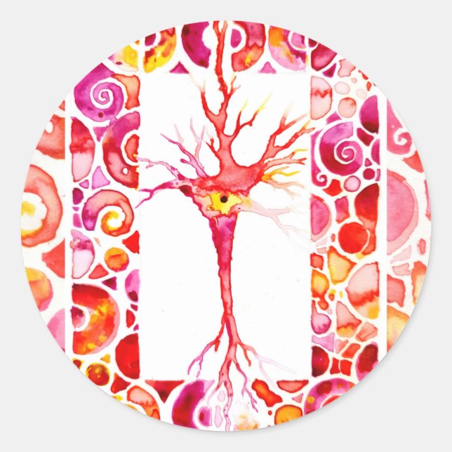 Neuron Runt Klistermärke (Framsida)